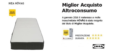 Il materasso Hovag di Ikea premiato con il titolo di Miglior Acquisto